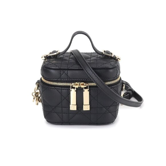 Christian Dior Ladydior Micro Vanity 2way Hand Shouler Bag Leather 90192667 - Picture 1 of 10